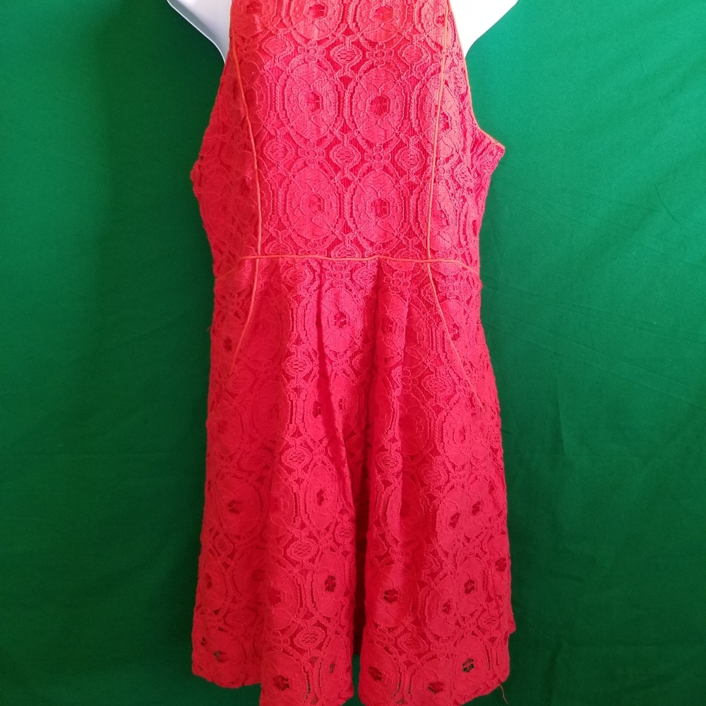 Orange/red crochet dress from Urban Outfitters.